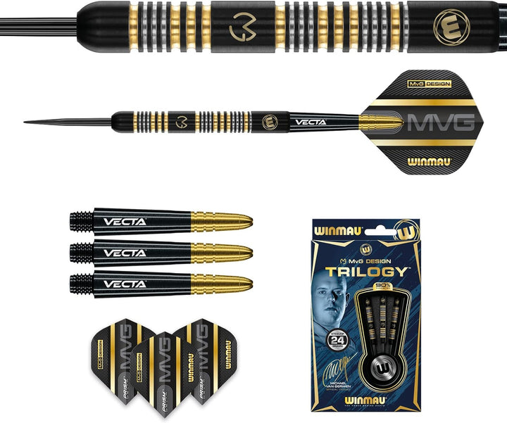 WINMAU Michael Van Gerwyn MvG Trilogy Professionelles Dartpfeil-Set mit Dartpfeilen und Dartpfeilen
