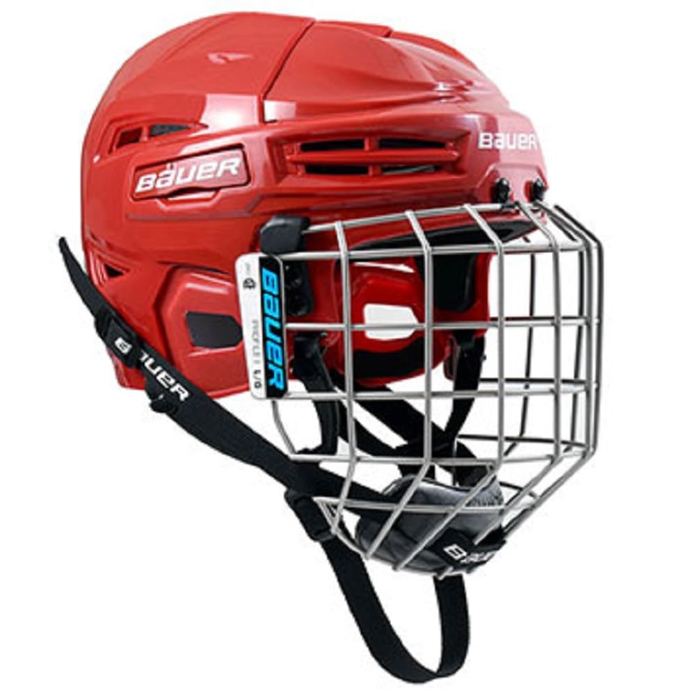 Bauer Helm mit Gitter IMS 5.0 M (52-57 cm) rot, M (52-57 cm) rot
