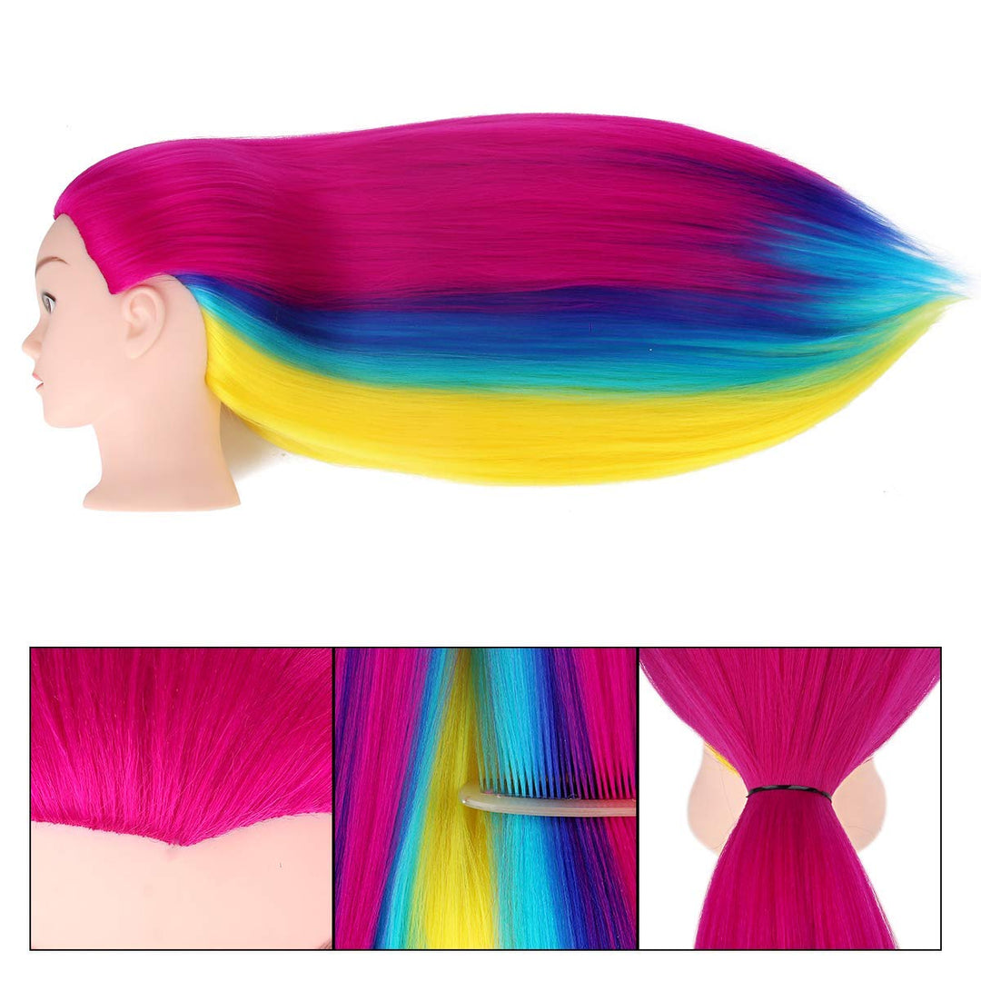 TopDirect 80cm/31.5 Zoll Übungskopf Frisierkopf Friseur 100% Synthetisches Haar Perückenkopf Puppenk