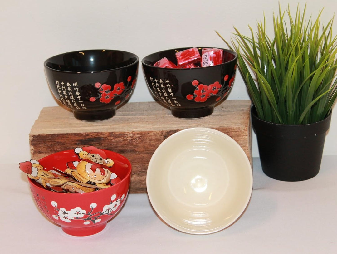 Reisschale Guangzhou Dessert Porzellanschale Suppenschale Servierschale aus Porzellan im 4 er Set 02