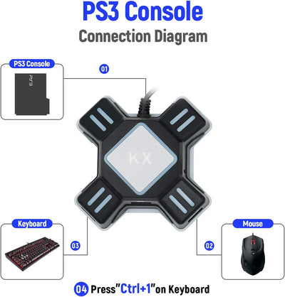 Mcbazel KX Tastatur Maus Konverter Adapter für NS Switch/Xbox One/PS4/PS3