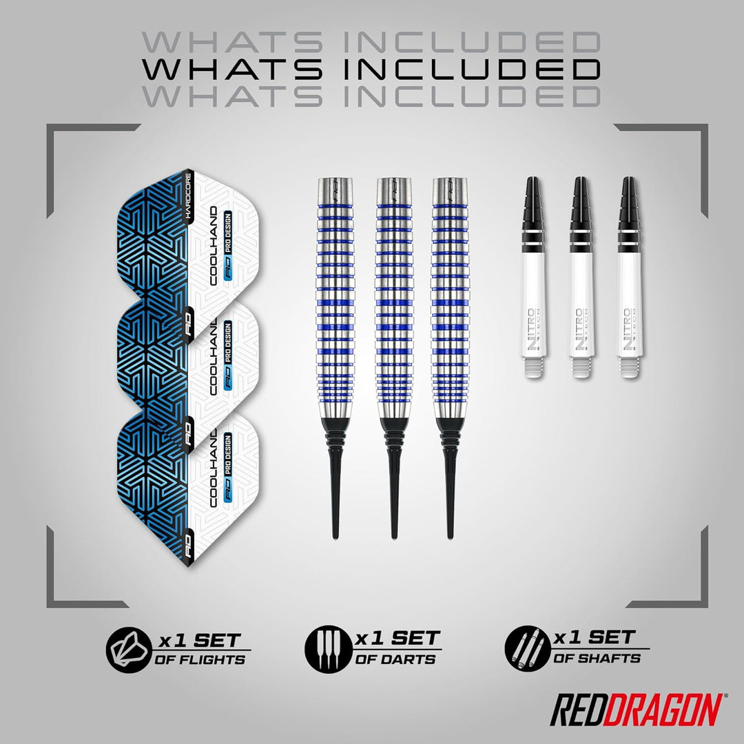 RED DRAGON Luke Humphries TX Softip Serie Premium Wolfram Dart Set mit Flüge und Schäften 20G 3, 20G