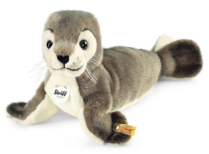 Steiff Robby Seehund - 30 cm - Kuscheltier für Kinder - kuschelig & waschbar - grau/weiss (063114)