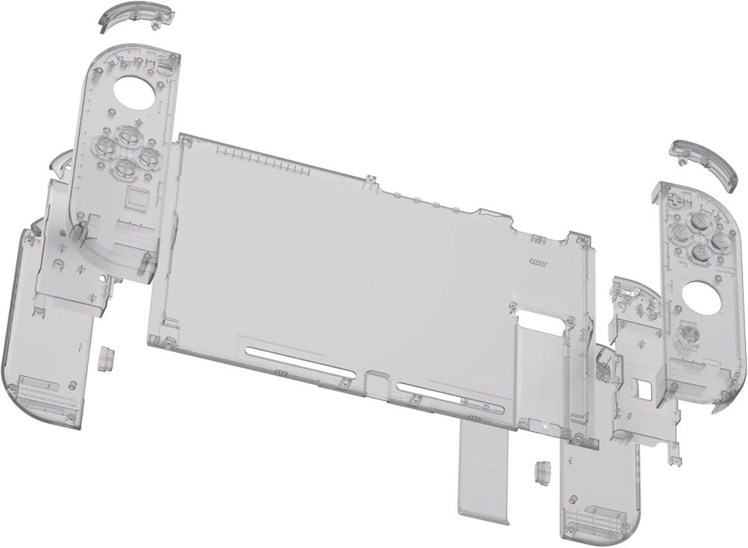 eXtremeRate Hülle Case für Nintendo Switch Joycon/Konsole, Rückgehäuse&Kickstand für Switch Console,