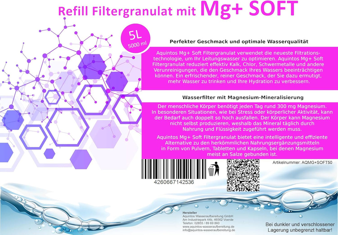 ReFill Filtergranulat mit Mg+ Ersatz für BWT Magnesium Mineralized und Aarke Enriched Mg+ Soft Filte