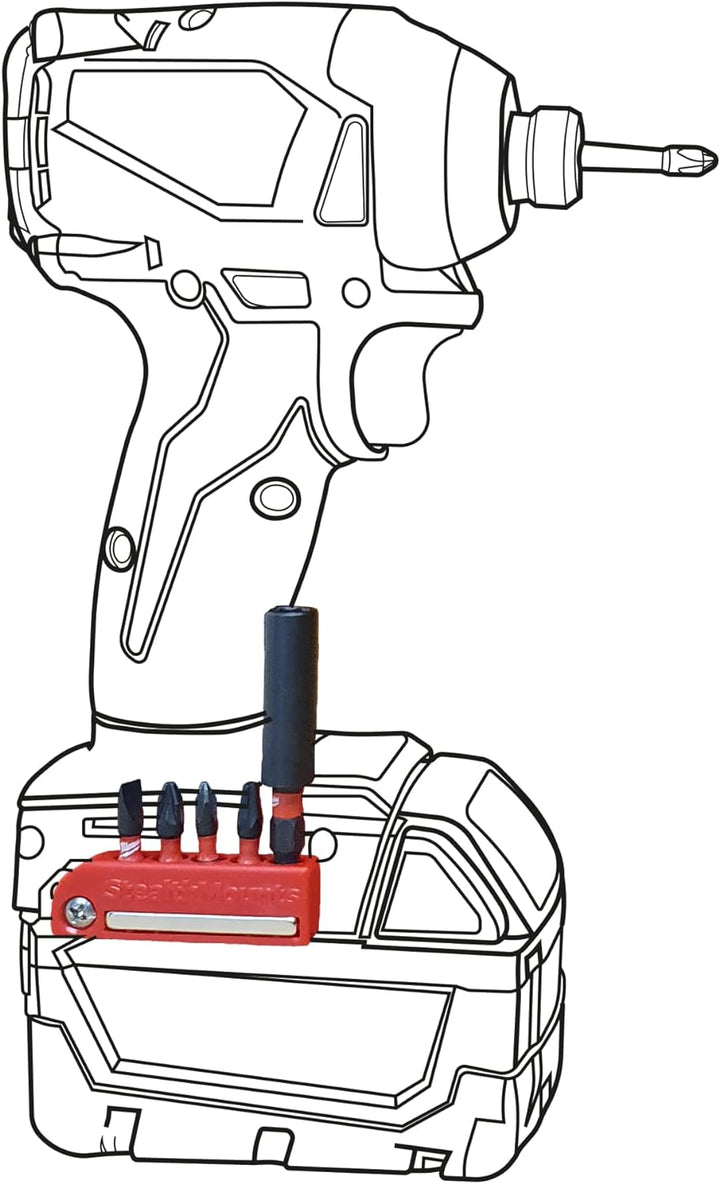 StealthMounts Rot Milwaukee M18 magnetischer Bit-Halter | Bit Organizer für Bohrer | Idealer Bit-Hal