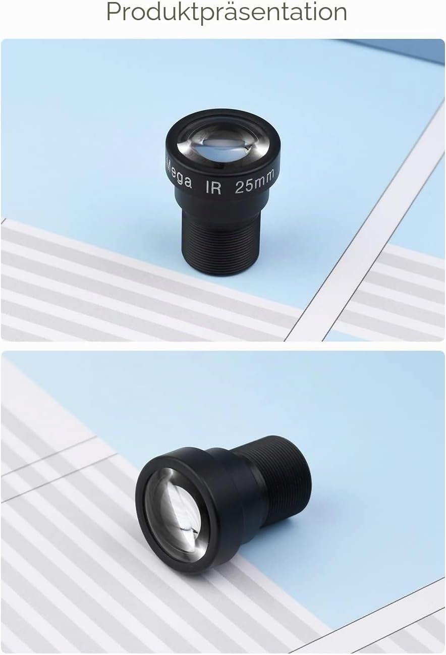 Waveshare M12 Long Focal Length Lens,5MP,25mm Focal Length,Large Aperture,Compatible with Raspberry