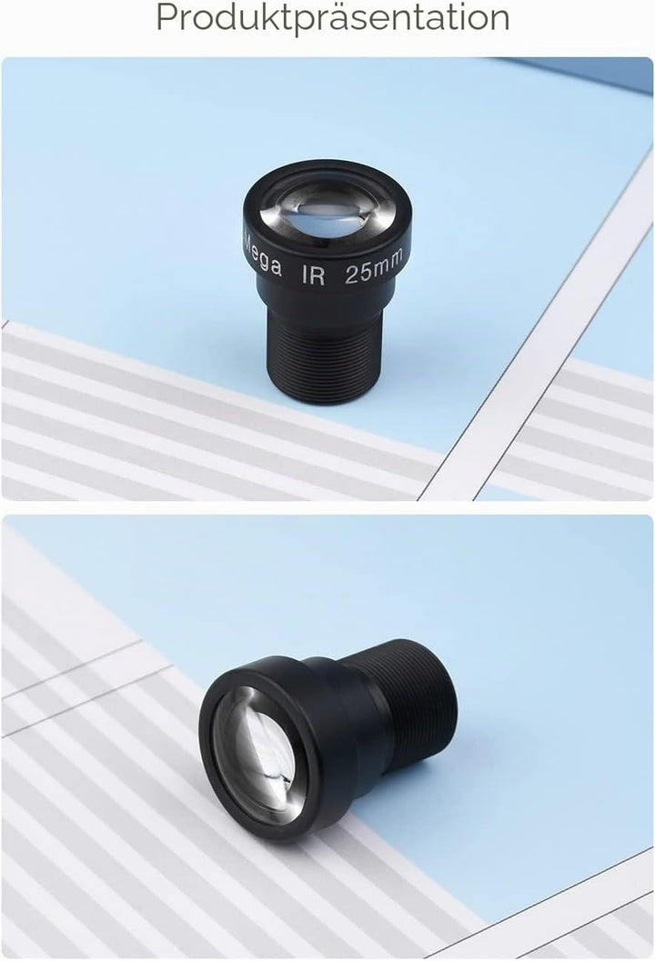 Waveshare M12 Long Focal Length Lens,5MP,25mm Focal Length,Large Aperture,Compatible with Raspberry