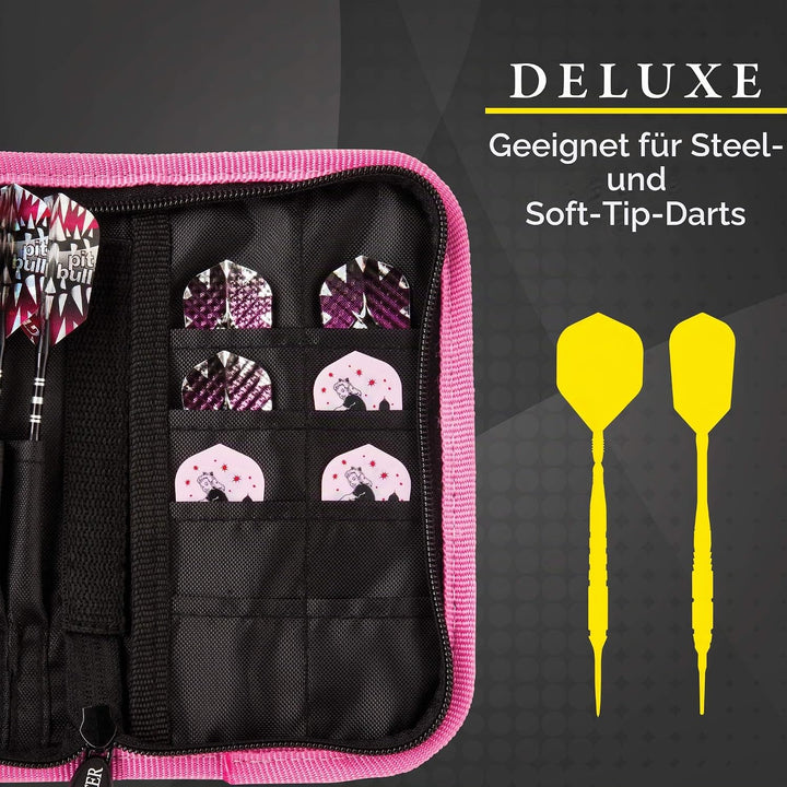 Casemaster Deluxe Aufbewahrungstasche für 6 Darts, Nylon Pink, Pink