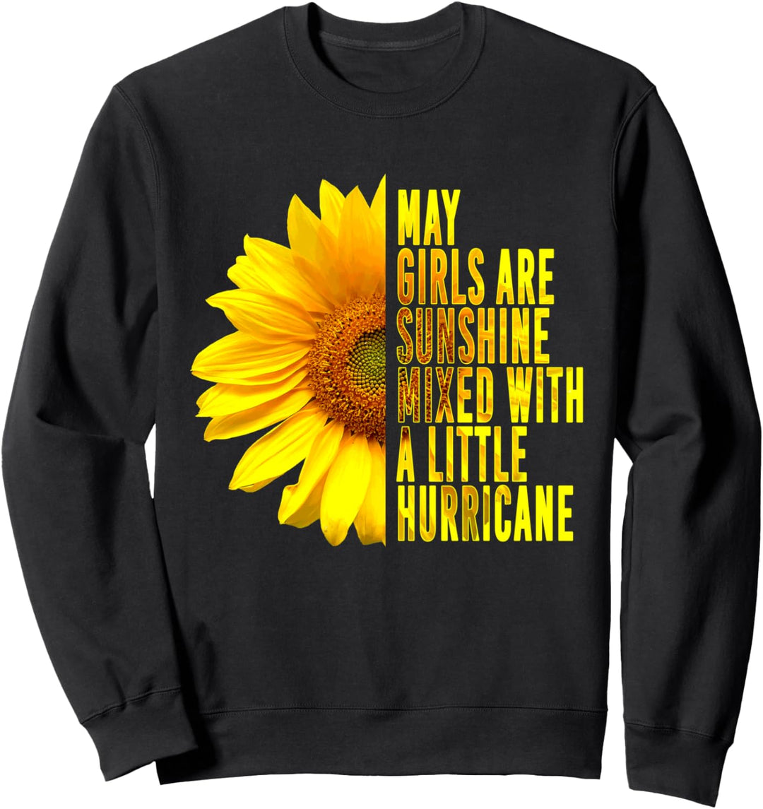 May GIRLS ARE SUNSHINE MIXED HURRICANE Sunflower Sweatshirt