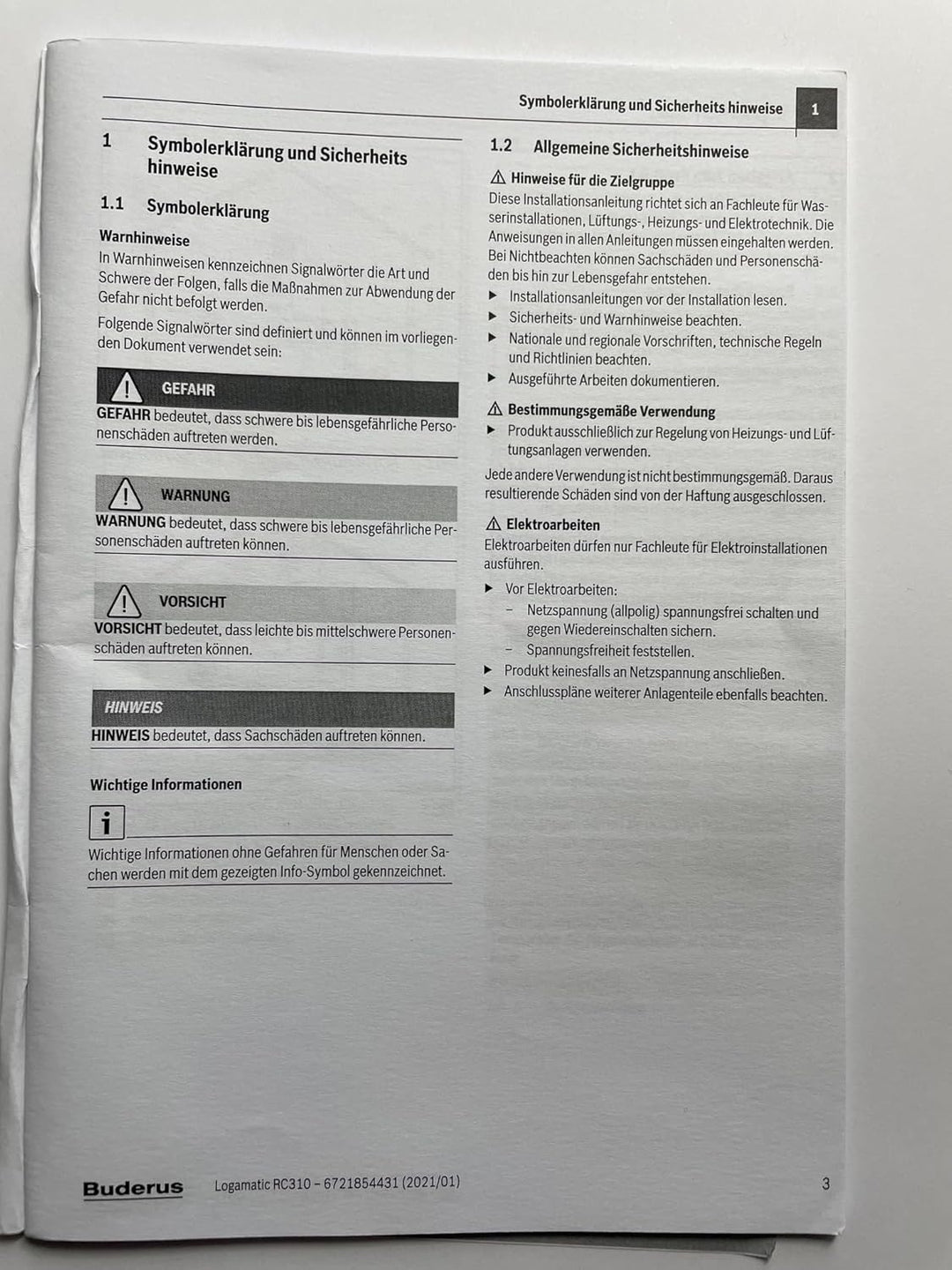 Buderus Regelung Logamatic RC310 in weiss Herstellernummer: 7738111118