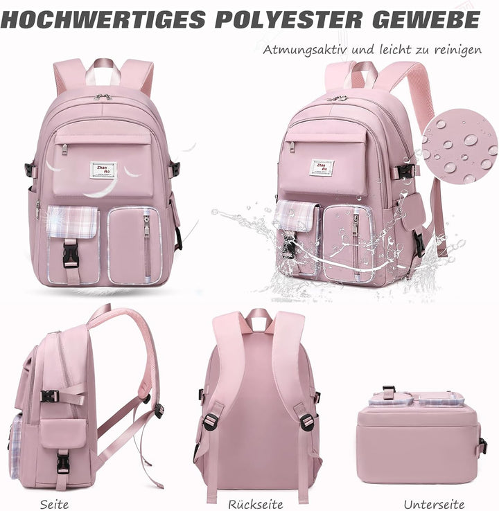 FANDARE Beiläufig Rucksack Schulrucksack Schulranzen Daypacks mit 15.6 Zoll Laptopfach Schultaschen