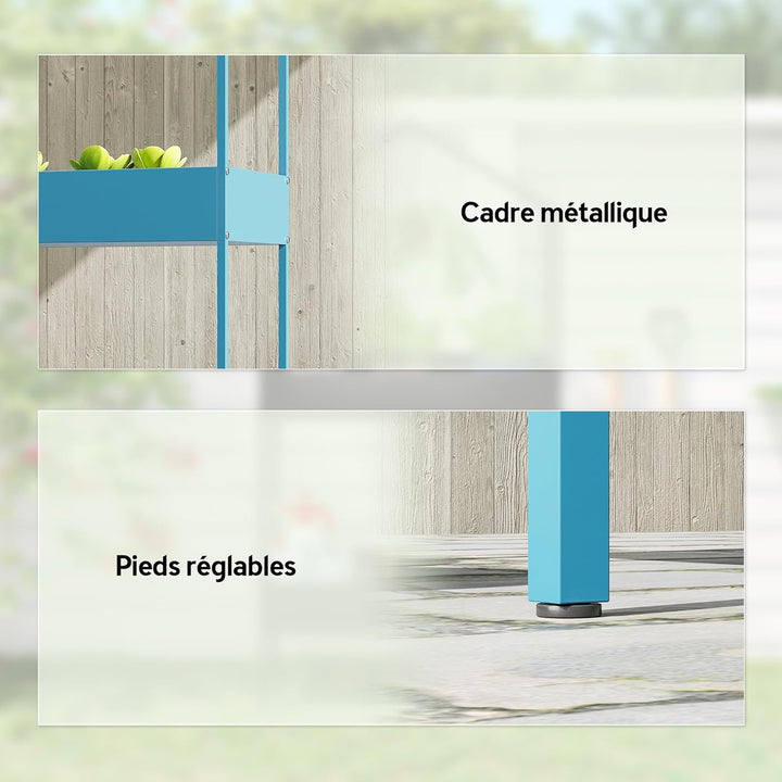 Outsunny Pflanzenregal mit 2 Ebenen, Pflanzenhalter aus Metall mit Haken, Pflanzenhalter in Form ein