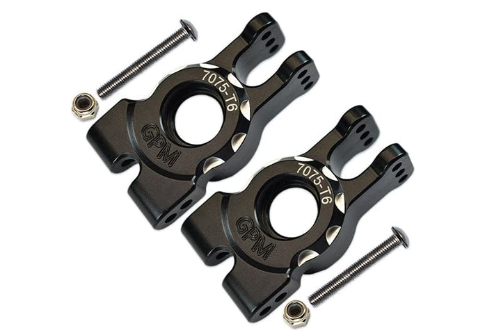 Aluminium 7075-T6 Rear Knuckle Arms for Traxxas 1/8 4WD Sledge Monster Truck 95076-4 - 6Pc Set Black
