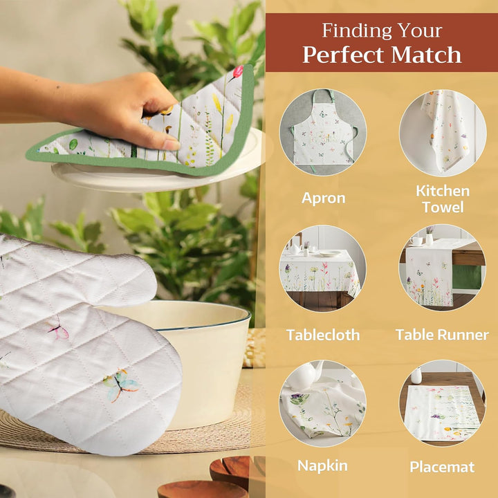 Maison d' Hermine Hot Pads Oster-Topfhalter aus 100% Baumwolle mit Schleife, hitzebeständiges Set mi