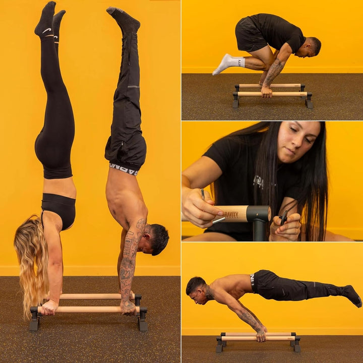 Gravity Fitness | Parallettes - mittelgross - neue 38-mm-Griffe - Calisthenics, Crossfit, Heim- und