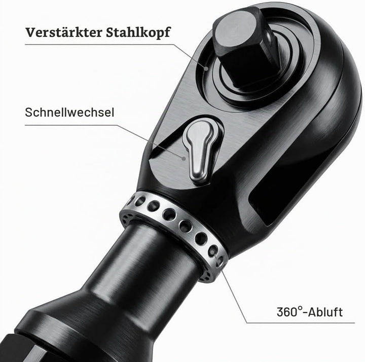 QWORK® Druckluft Ratschenschrauber , 1/2" / 12.5mm , 85 N.M maximales Drehmoment, 1/2"