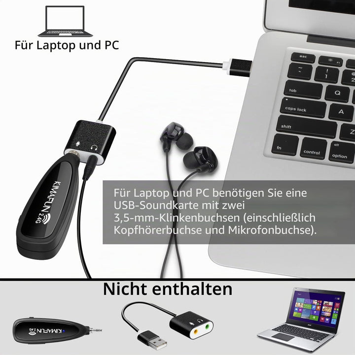 Drahtloses Fitness-Mikrofon-Headset, KIMAFUN Schweissfestes Wasserdichtes Headset-Mikrofon mit Wiede