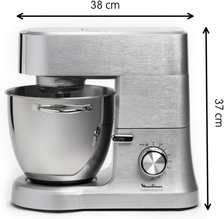 Moulinex Masterchef QA810D Planetary Knetmaschine, 6,7 Liter, Küchenmaschine mit Schneebesen, Schnee
