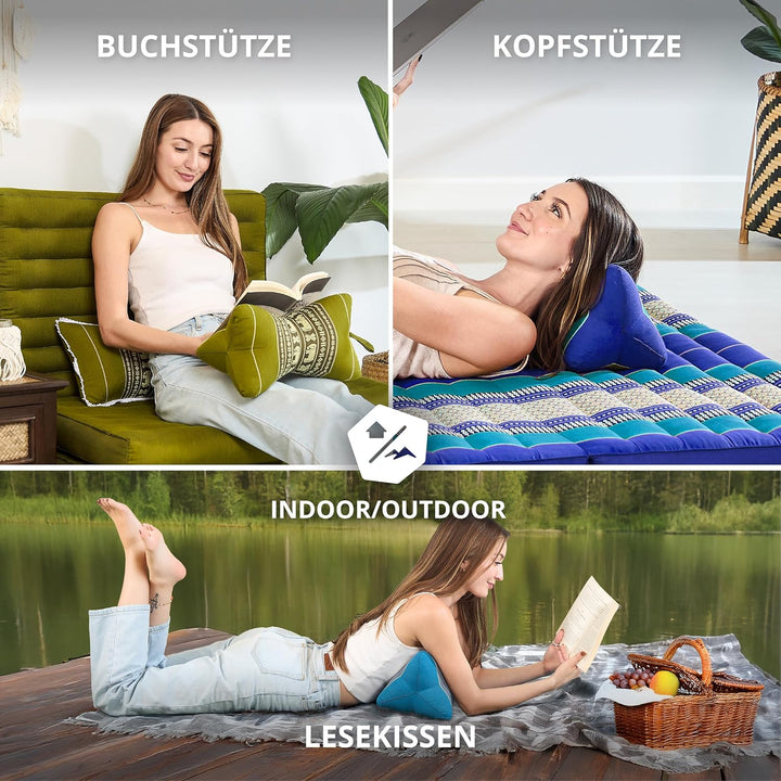 livasia Nackenstützkissen Knochenkissen - Ø 15x32cm - Nackenkissen Knochenform, Sofakissen, Lesekiss
