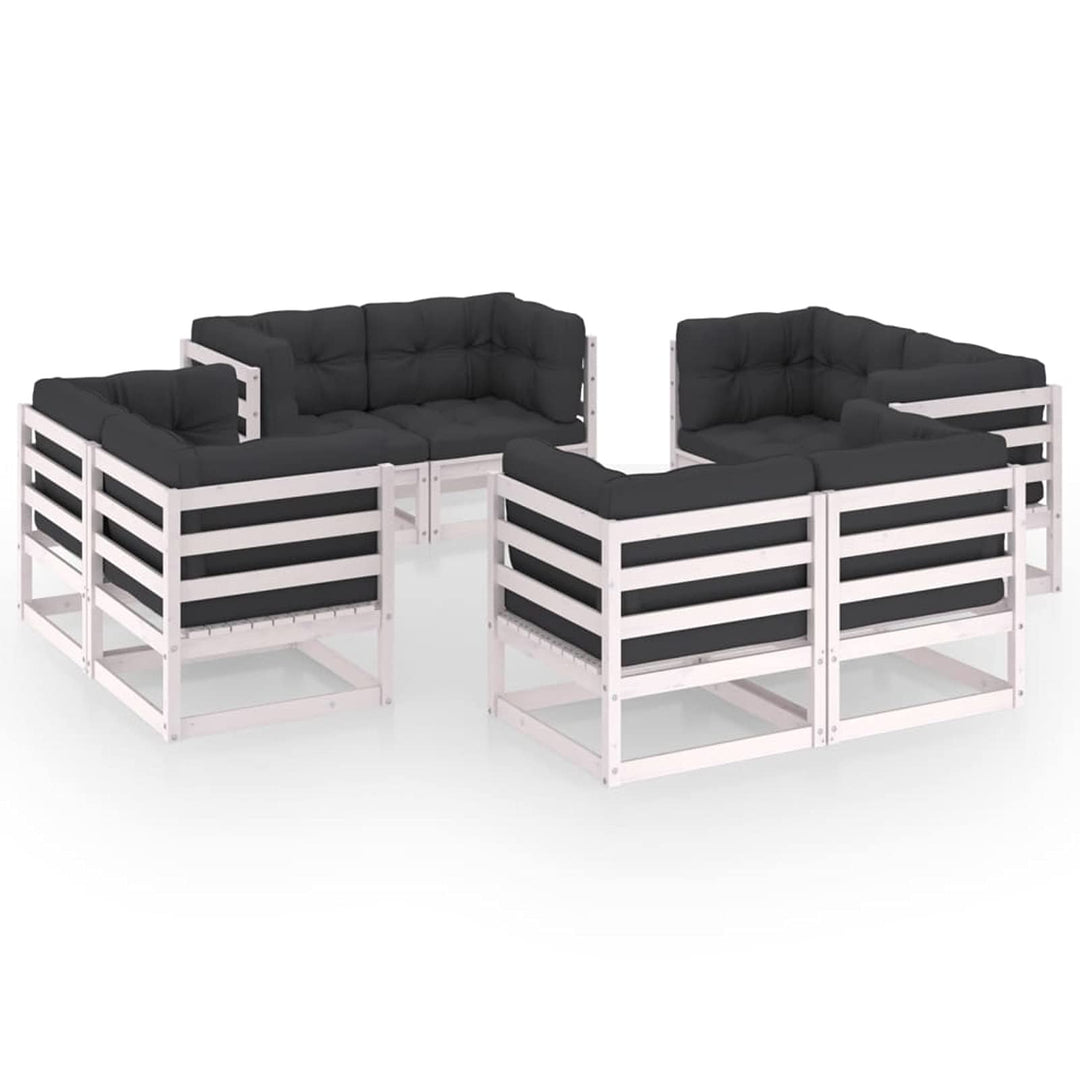 Gecheer 8-TLG. Garten Lounge Set mit Kissen, Holz Gartensofa, Loungemöbel Gartenmöbel Sitzgruppe Gar