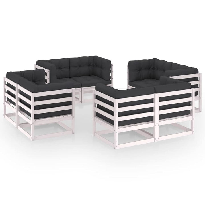 Gecheer 8-TLG. Garten Lounge Set mit Kissen, Holz Gartensofa, Loungemöbel Gartenmöbel Sitzgruppe Gar