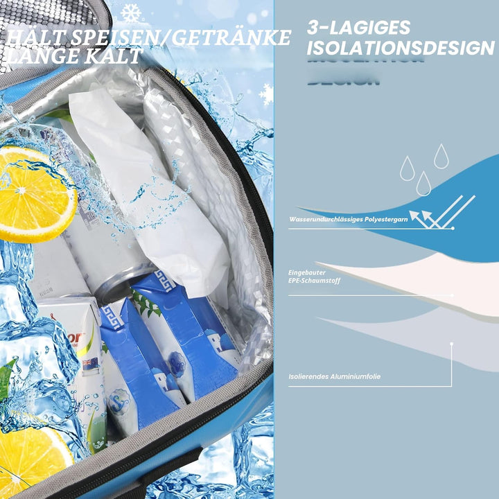 Sup Deck Kühltasche – Decktasche wasserdicht, Seitengriff, Schultergurt, Netztasche oben, Deckzubehö