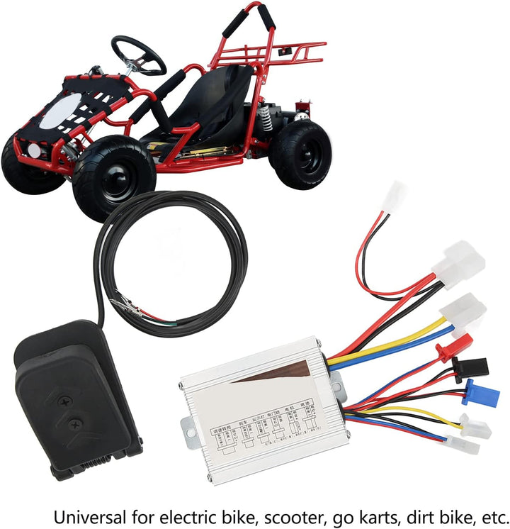 FOUF Motorbürsten-Geschwindigkeitsregler mit Gaspedal-Kit, 24 V 500 W Professionelle Hochleistungs-B