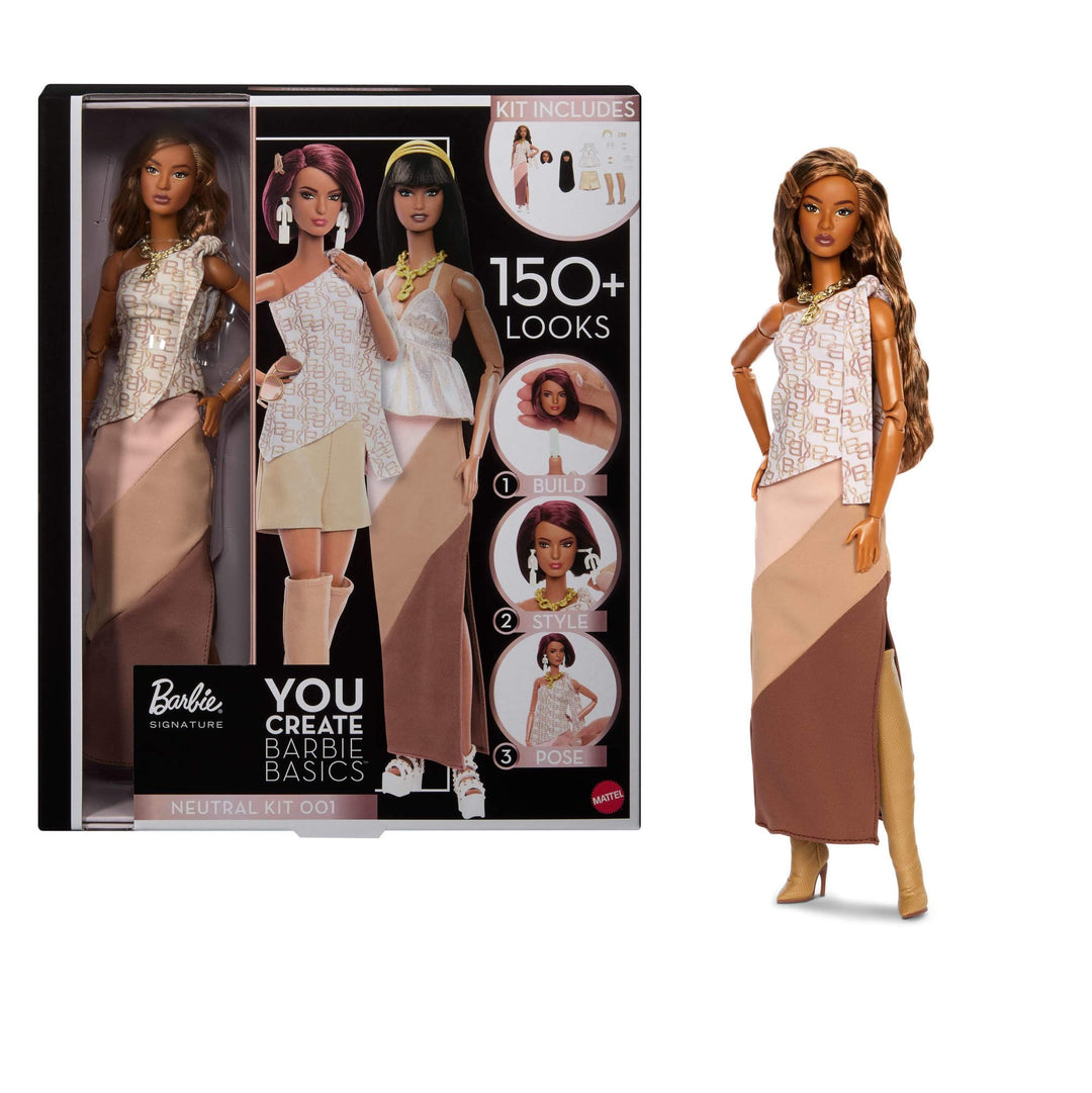 Barbie Basics You Create Neutral Kit 001 mit individuell gestaltbarer Modepuppe, Mode in universelle