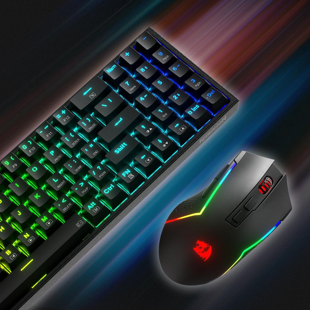 Redragon BS136 Gaming-Tastatur- und -Maus-Kombination, 75% K628 Tri-Mode-kabellose mechanische RGB-T