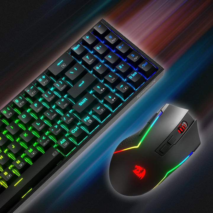 Redragon BS136 Gaming-Tastatur- und -Maus-Kombination, 75% K628 Tri-Mode-kabellose mechanische RGB-T