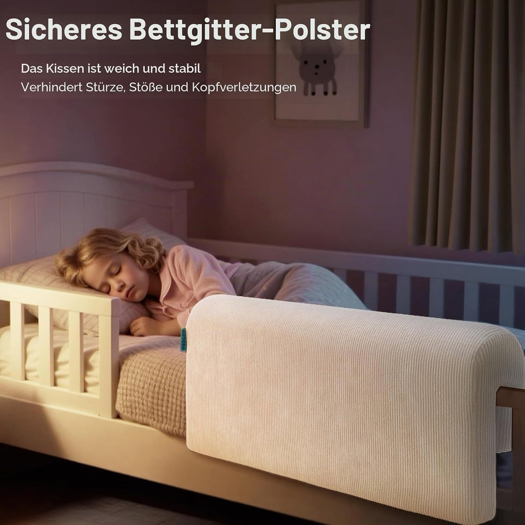 AEOCOO Tragbares Bettgitter für Kleinkinder, Nestchen für Kleinkinder, Bettgitter mit waschbarem Bez