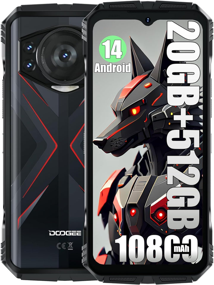 DOOGEE S118 Smartphone ohne Vertrag, Helio G99 Octa Core 20GB + 512GB, 10800mAh Akku / 33W, Robustes