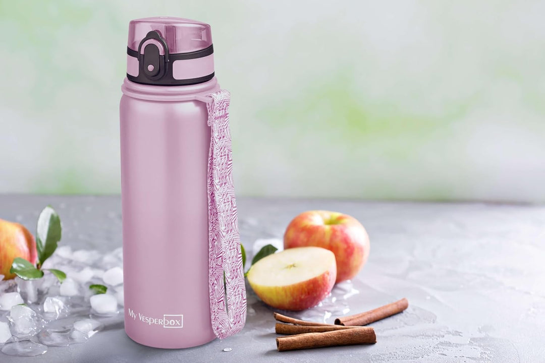 MY VESPERBOX® Edelstahl Thermosflasche Kinder [INK. STROHHALM & SIEB] - Isolierflasche für Jungen &