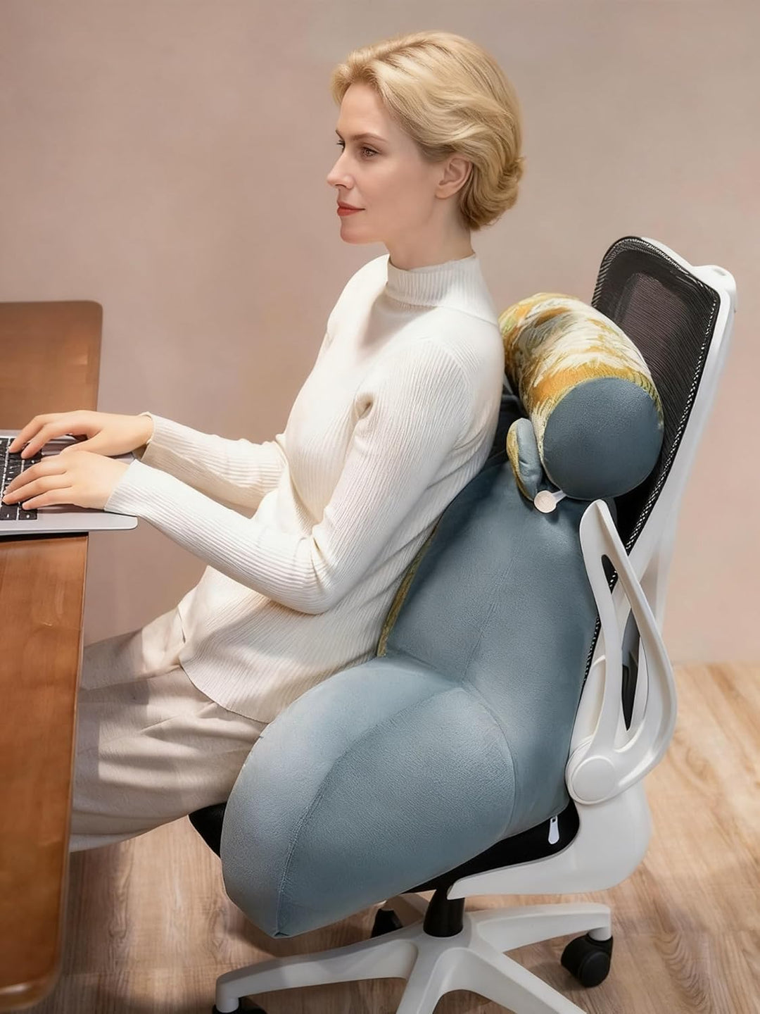 Rückenkissen für Bett und Sofa mit Armlehnen Ergonomisches Lesekissen Erwachsene Atmungsaktives Lese