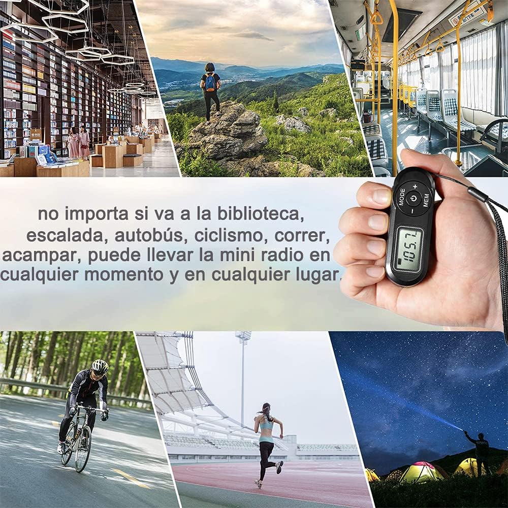 Mini Radio Tragbare FM mit digitaler LCD-Digitalanzeige, Kopfhörer, Pocket-Walkman-Radio mit Voreins