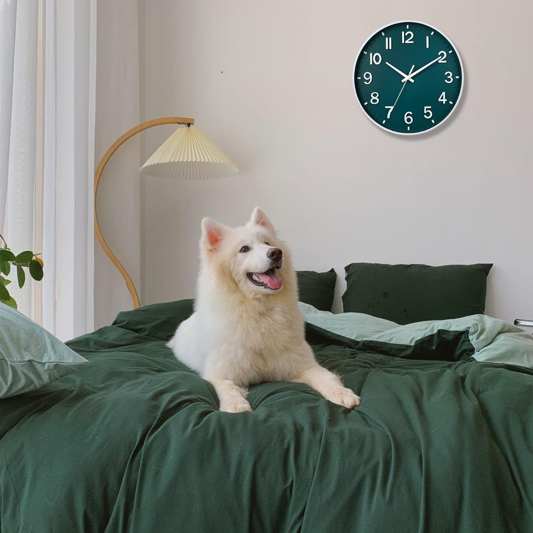 HZDHCLH 30cm Lautlos Wanduhr Schleichende Sekunde mit Arabisch Ziffer ohne Ticken für Dekoration Woh