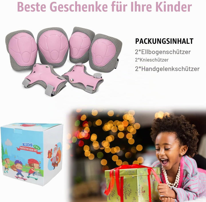 LANOVAGEAR Knieschoner Kinder Protektoren Knieschützer Set 2-8 Jahre Ellbogenschützer, Knieschützer