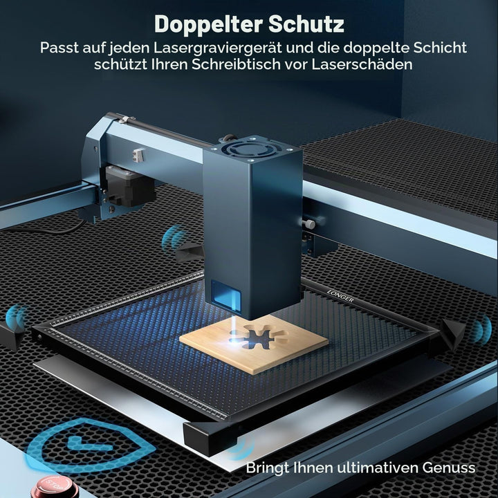 LONGER Honigwaben Arbeitsplatte 400x400mm - Aluminium Honeycomb Tisch für CO2/Laserdiode Laser Gravu