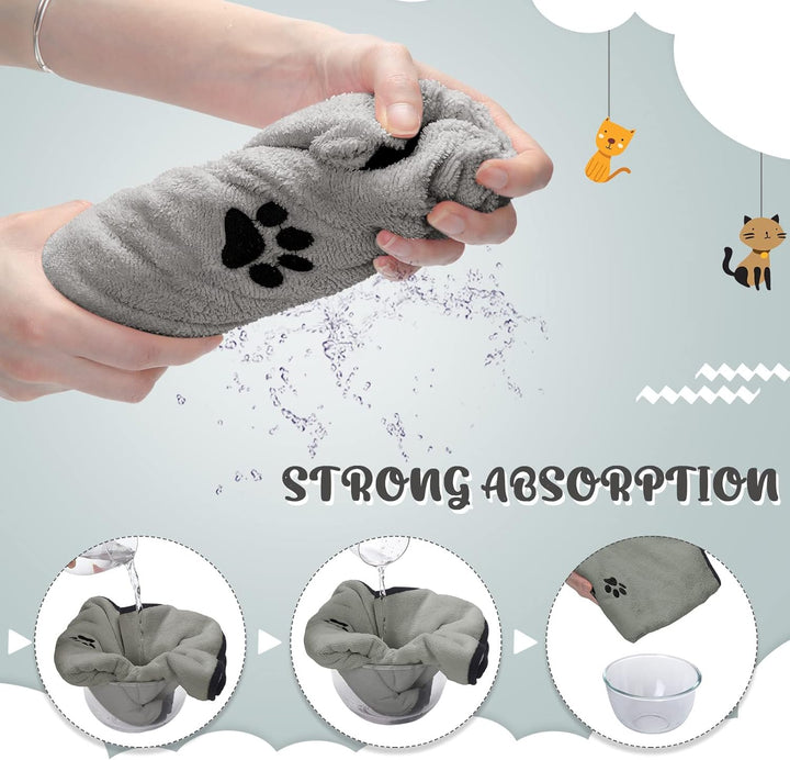 Irenare 4er Pack Hunde Handtuch Hunde Mikrofaser Handtücher Weich Saugfähig Haustier Badetuch Hunde