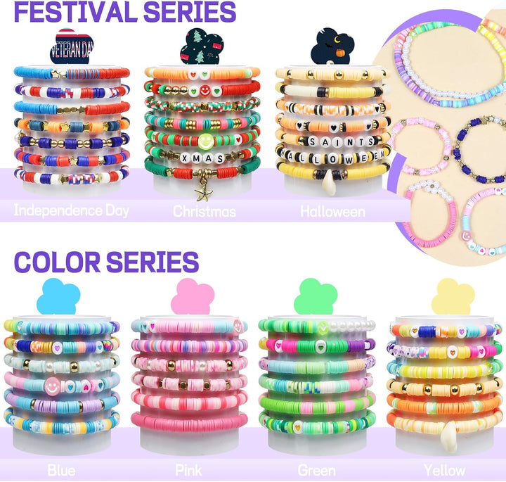 BIBOKLTIY 168 Farben Clay Perlen 20860pcs Perlen Zum Auffädeln 6mm Polymer Clay Perlen Armbänder Sel