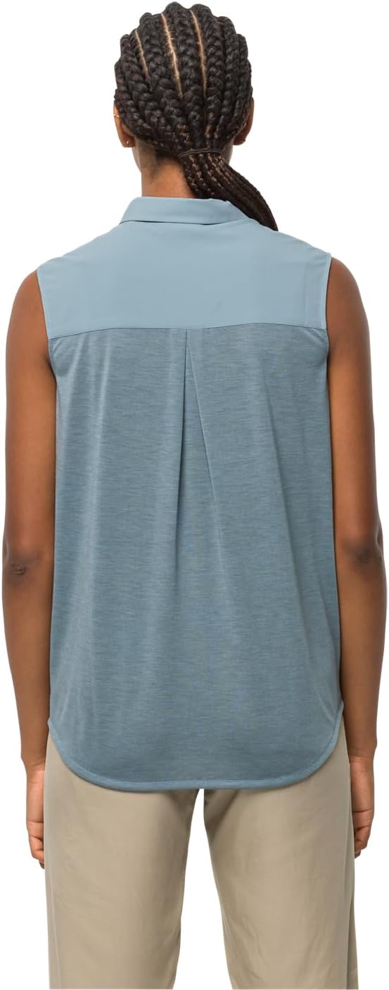 Jack Wolfskin Damen Sonora Sleeveless Shirt W Schnelltrocknende Ärmellose Bluse M Citadel, M Citadel