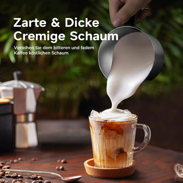 Milchaufschäumer Elektrisch 4-in-1 für Heisser und Kalter, Warme Milch, 500ml Milchschäumer Nduktion
