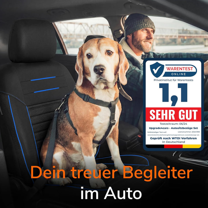 Upgrade4cars Autositzbezüge Set für die Vordersitze Version 2026 | Auto-Schonbezüge Universal in Bla