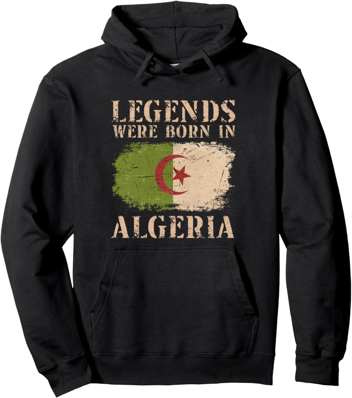 Vintage Design Algerische Flagge Algerien Pullover Hoodie