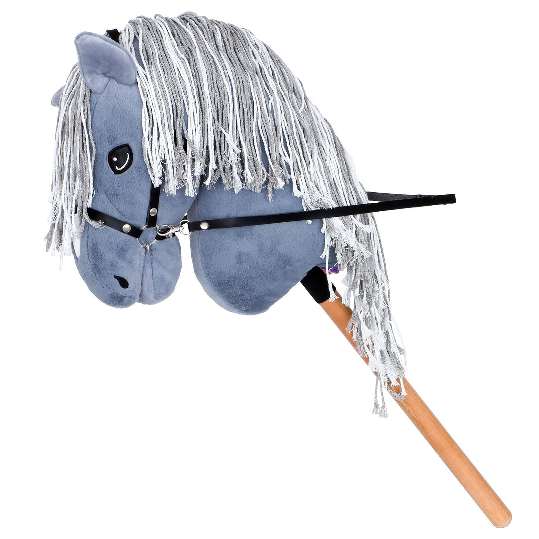 Start Hobby Horse Steckenpferd aus Plüsch mit Holzstock – Realistisches Stockpferd mit Langer Mähne