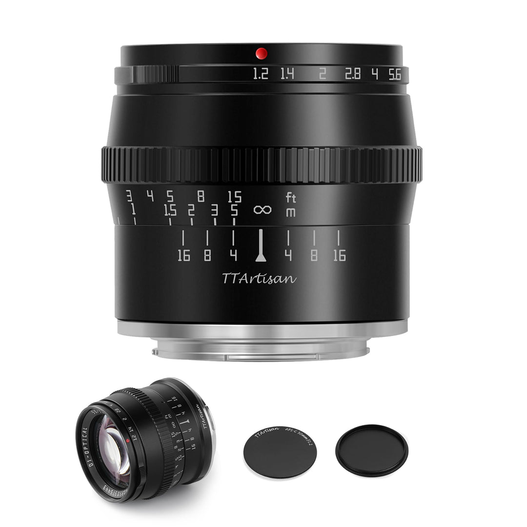 TTARTISAN 50mm F1.2 APS-C Kameraobjektiv Grosse Blende Manueller Fokus Festobjektiv Kompatibel mit F