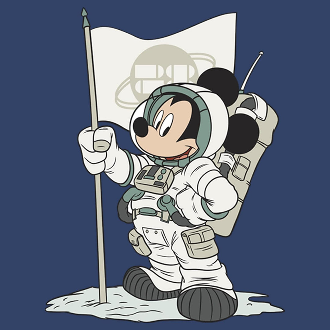 Disney Characters Astro Mickey Boy's Hooded Pullover Fleece, Navy Blue Heather, Small