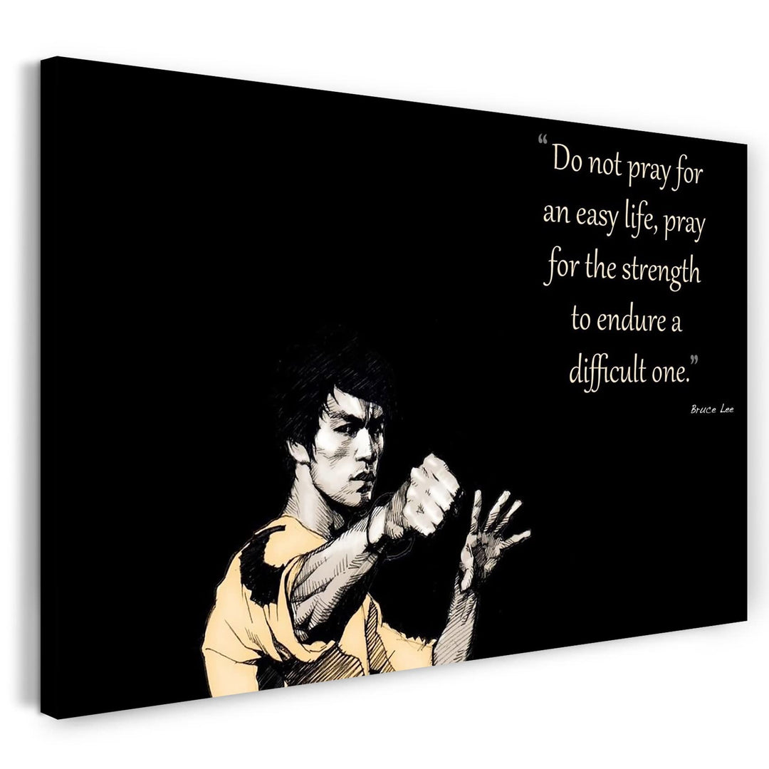 Printed Paintings Leinwand (80x60cm): Motivierender Spruch Bruce Lee Power, Das Leben ist herausf 80