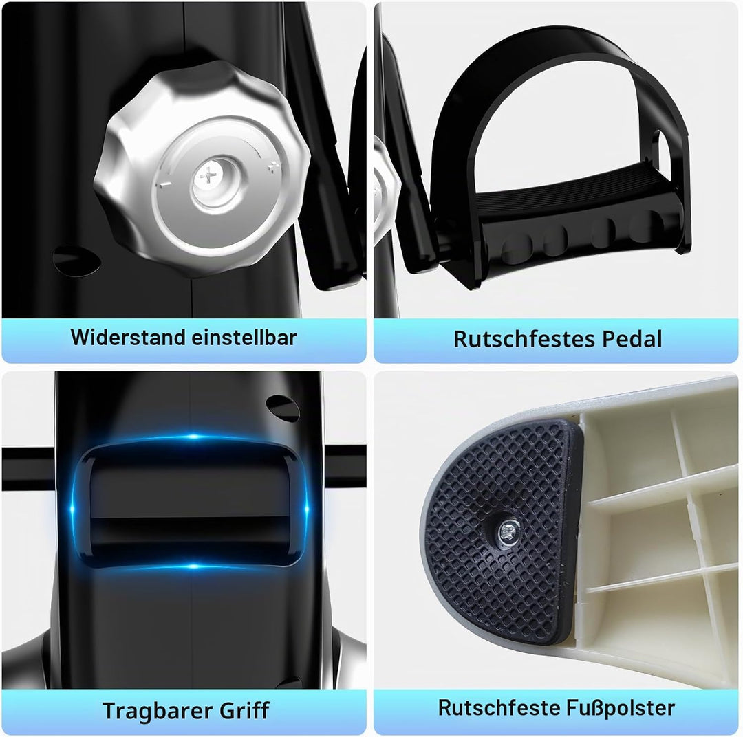 TODO Pedaltrainer für Senioren mit LCD-Display, Mini Bike Heimtrainer Schwarz, Verstellbarer Widerst